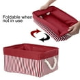 thumbnail image 5 of PiccoCasa Foldable Storage Basket Handle Fabric Box Closet, Red Stripe, Small, 5 of 6