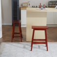 thumbnail image 4 of Ktaxon Set of 2 Saddle Seat 24" Bar Stools Wood Dining Room Kitchen Pub Chair,Brown, 4 of 9