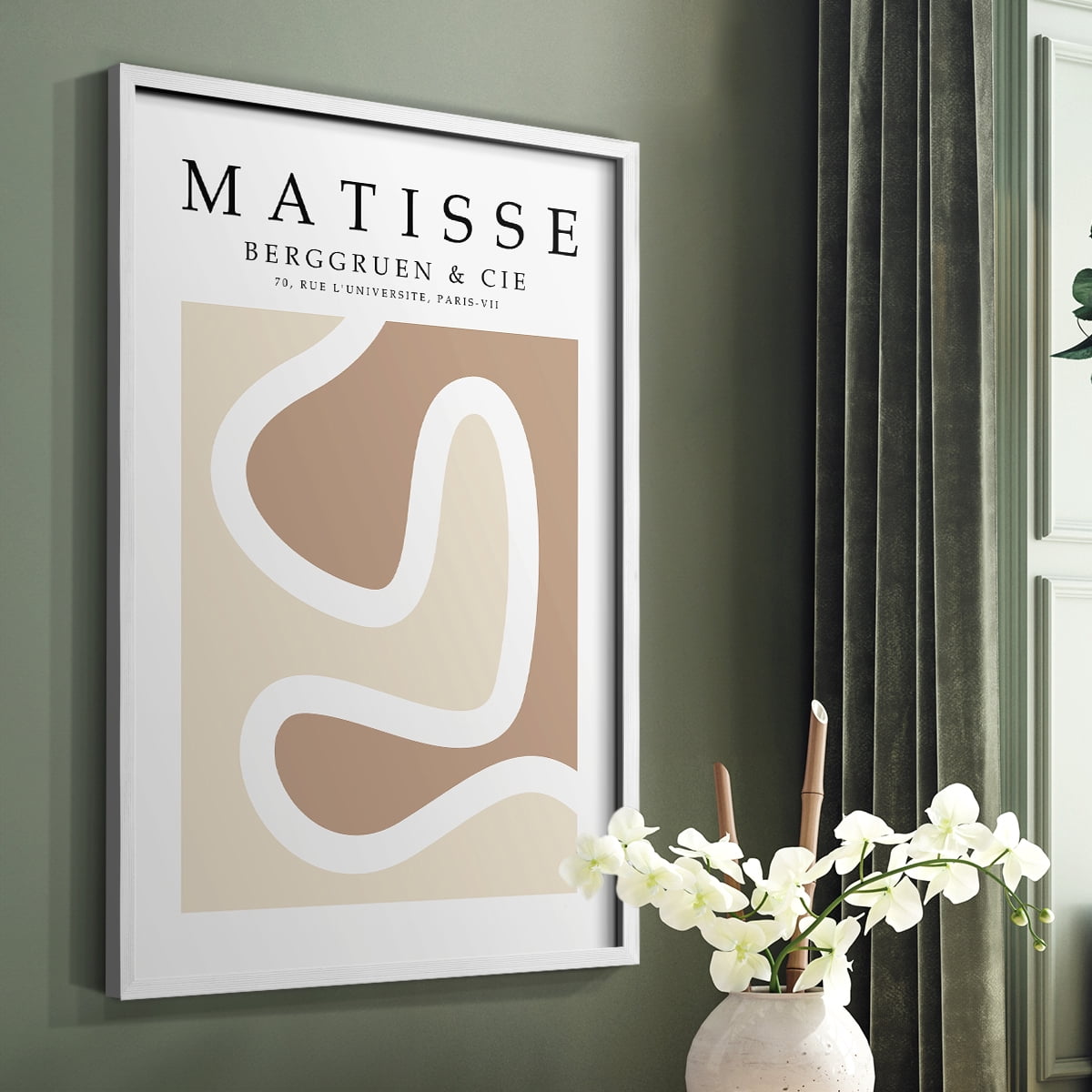 Matisse CCCXLVI in White Solid Wood 22 x 28 Framed Print