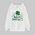thumbnail image 2 of VBTAPA Women's St. Patrick's Day Hoodies Clover Shamrock Print Casual Sweatshirt Drawstring Long Sleeve Hooded Pullover Tops with Pocket Limited Time Deals of Today White S, 2 of 6