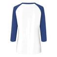 thumbnail image 4 of T-Shirts For Women 3/4 Raglan Sleeve Round Neck Patchwork Color Loose Tshirt Top Fashion Versatile Pullover Tshirt, 4 of 4