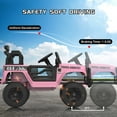 thumbnail image 4 of Luku 2-Seater Ride On Truck Car, 12V Battery Powered Electric Vehicle with Parent Remote Control, 2 Speeds, Led Lights, Mp3 Player, Safety Belt, Pink, 4 of 7