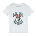 thumbnail image 2 of Toimothcn Toddler Girls T Shirts Happy Easter Cute Cartoon Rabbit Carrot Graphic Printed Short Sleeve Crew Neck Soft Loose Comfortable Tees 5-6 Years, 2 of 3