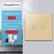 thumbnail image 5 of Tuya Wifi Smart Switch Interruptor de Luz TáCtil Zero Fire Line 2 Switch Gold, 5 of 5
