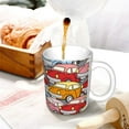 thumbnail image 3 of Yiaed Cute Cars Print Ceramics Coffee,Large Handle Design,Extra Large Tea and Coffee Cup for Office and Home Mugs, 3 of 6