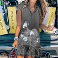 thumbnail image 2 of Leutsin Women Summer Loose A-Line V-Neck Daisy Printing Short Sleeve Slit Mini Dress Plus Size, 2 of 5