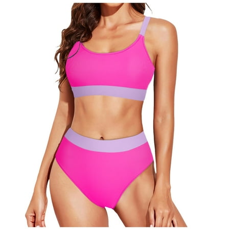 CAIVO Split Body Swimsuit For Women Bikini Color Matching Slim Beach Swimwear For Women Swimsuit Boho Beach Vacation Summer Swim Wear