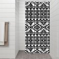 thumbnail image 3 of Small Stall Narrow Shower Curtain 36"W x 72"L – Tropical Bohemian Leaves, Mid-Century Abstract Boho Botanical Bathroom Decor, Vintage Floral Palm Leaf Pattern, Rustic Tribal Folk Style, 3 of 5