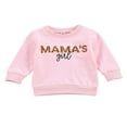 thumbnail image 1 of Infant Baby Girls Hoodie Spring Autumn Long Sleeve T Shirts Kids Leopard Letter Mama Tops, 1 of 6