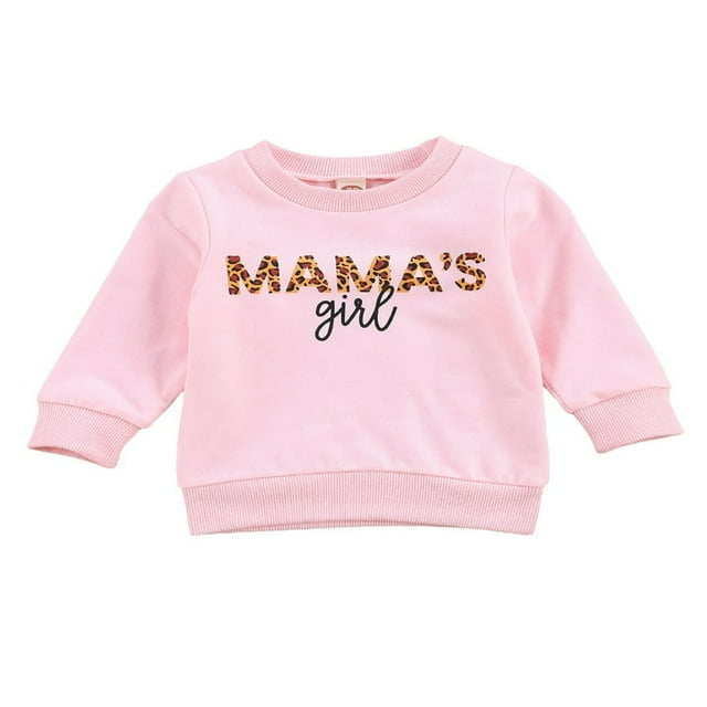 Infant Baby Girls Hoodie Spring Autumn Long Sleeve T Shirts Kids Leopard Letter Mama Tops