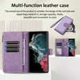 thumbnail image 2 of ELEHOLD Wallet Case for Samsung Galaxy S24 Plus,Premium Leather Argyle Pattern 9 Card Slots Zipper Pocket Kickstand Crossbody Shoulder Strap Wriststrap Luxury Purse Case for Samsung S24 Plus,Purple, 2 of 9