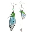 thumbnail image 1 of CNKOO Fairy Cicada Butterfly Wings Earrings Fantasy Tassel Jewelry Gradient Colorful Rhinestone Sequins Long Drop Earrings, 1 of 3