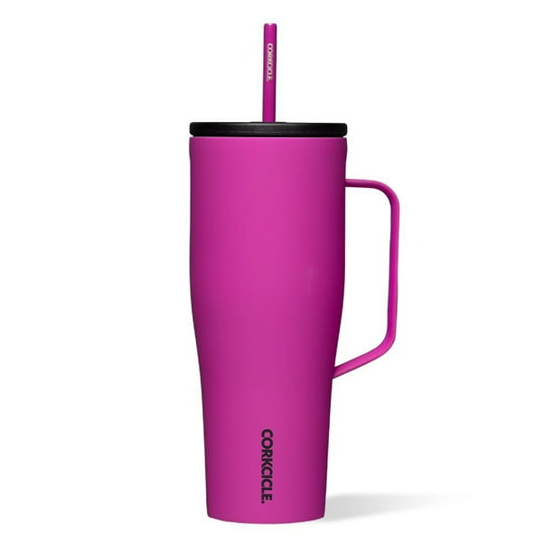 Corkcicle Cold Cup XL Vaso aislado con asa, tapa y pajita, ponche de bayas, 30 oz – Botella de agua reutilizable apta para portavasos que mantiene las bebidas frías 12 horas