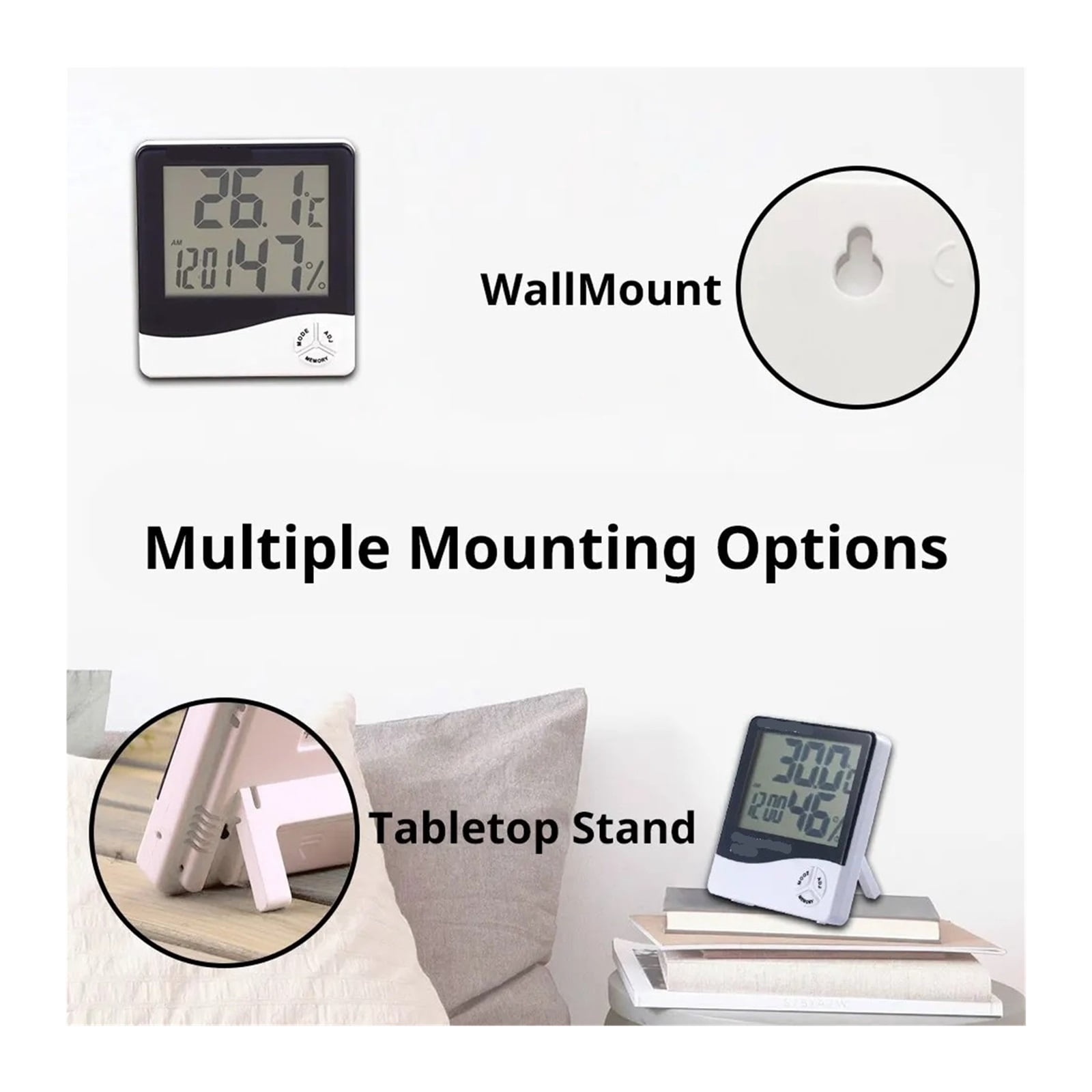 LCD Electronic Humidity Meter Smart Electric Digital Hygrometer Thermometer Weather Station Clocks ,Weather Forecast