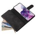 thumbnail image 6 of Cowithday Phone Case for Samsung Galaxy S21+, Galaxy S21 Plus Wallet Case with Zipper for Women and Men, PU Leather Magnetic Flip Kickstand Closure Wrist Strap Zipper Card Holder Phone Cases, Black, 6 of 8