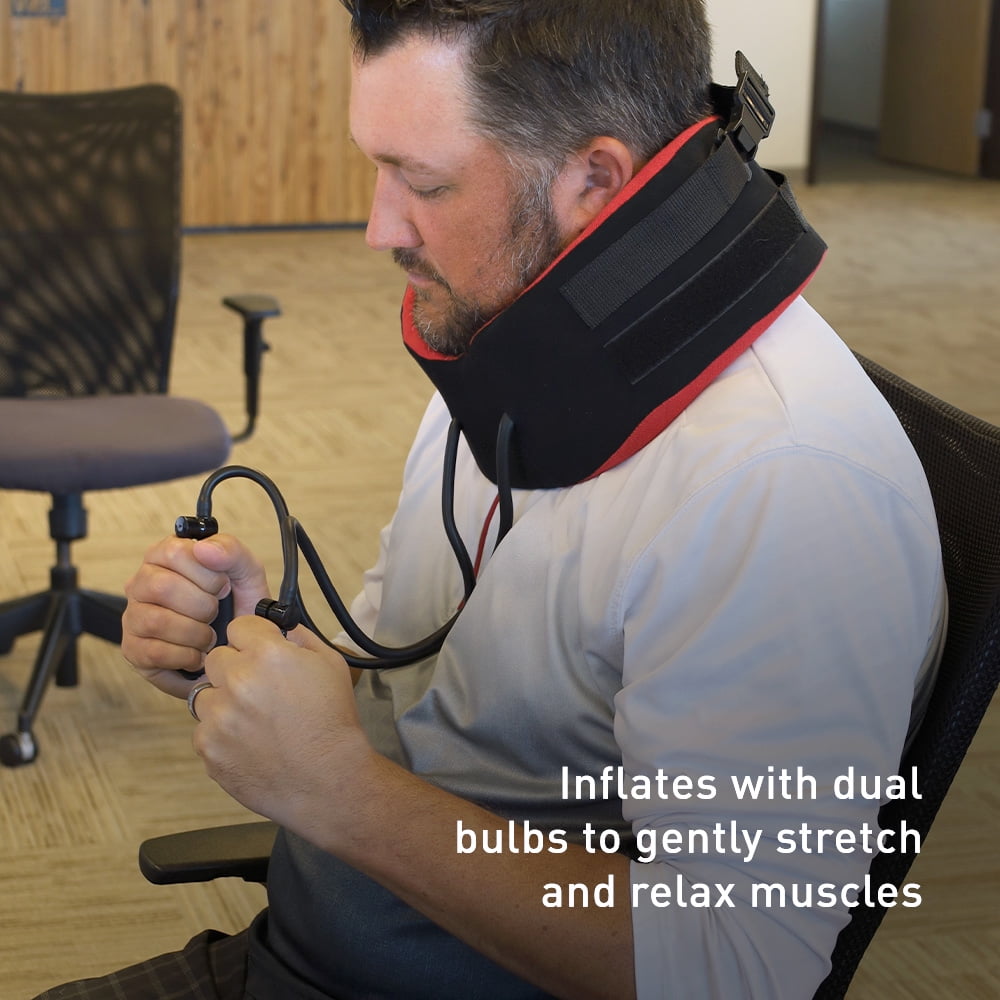 BodyMed TracCollar Neck Traction Device, Inflatable Cervical Collar, Medium/Large