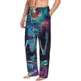 thumbnail image 6 of Salouo Space Skeleton Meditation Print Pajama Pants for Men, Lounge Pants Elastic Waistband Casual Men's sleepwear Loungewear Sleep Pajama Pant -XX-Large, 6 of 7