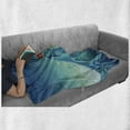 thumbnail image 6 of Sports Soft Flannel Fleece Blanket, Surfing Baby in Giant Waves of the Sea Hobby Boy Little Champion Theme Print, Cozy Plush for Indoor and Outdoor Use, 60" x 80", Turquoise and Blue, by Ambesonne, 6 of 6