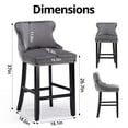 thumbnail image 2 of Velvet Counter Height Bar Stools Set of 2, Upholstered Barstools with Button Tufted Back and Nailhead Trim, Modern Wing-Back Counter Height Chair for for Kitchen, Home Bar, Dining Room, Gray, 2 of 8