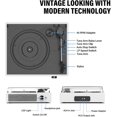 thumbnail image 2 of Vinyl Record Player with 2 Stereo Speakers Belt-Driven Vintage Turntables 3 Speed 3 Size Wireless Bluetooth Playback AUX-in RCA Out Headphone LP Vinyl Players Auto Stop Fashion White, 2 of 14