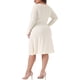 thumbnail image 3 of Vestidos de mujer de talla grande Agnes Orinda, de manga larga, elegantes, de punto, con cuello en V cruzado, vestido midi 4X beige, 3 of 6