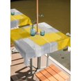 thumbnail image 2 of Outdoor Tablecloth with Umbrella Hole for Patio/Picnic/Party/Camping, Yellow Abstract Waterproof Table Cloth Square Cover Washable, Grey Geometric Oil Painting Vintage Gradient (60"x 60"), 2 of 8