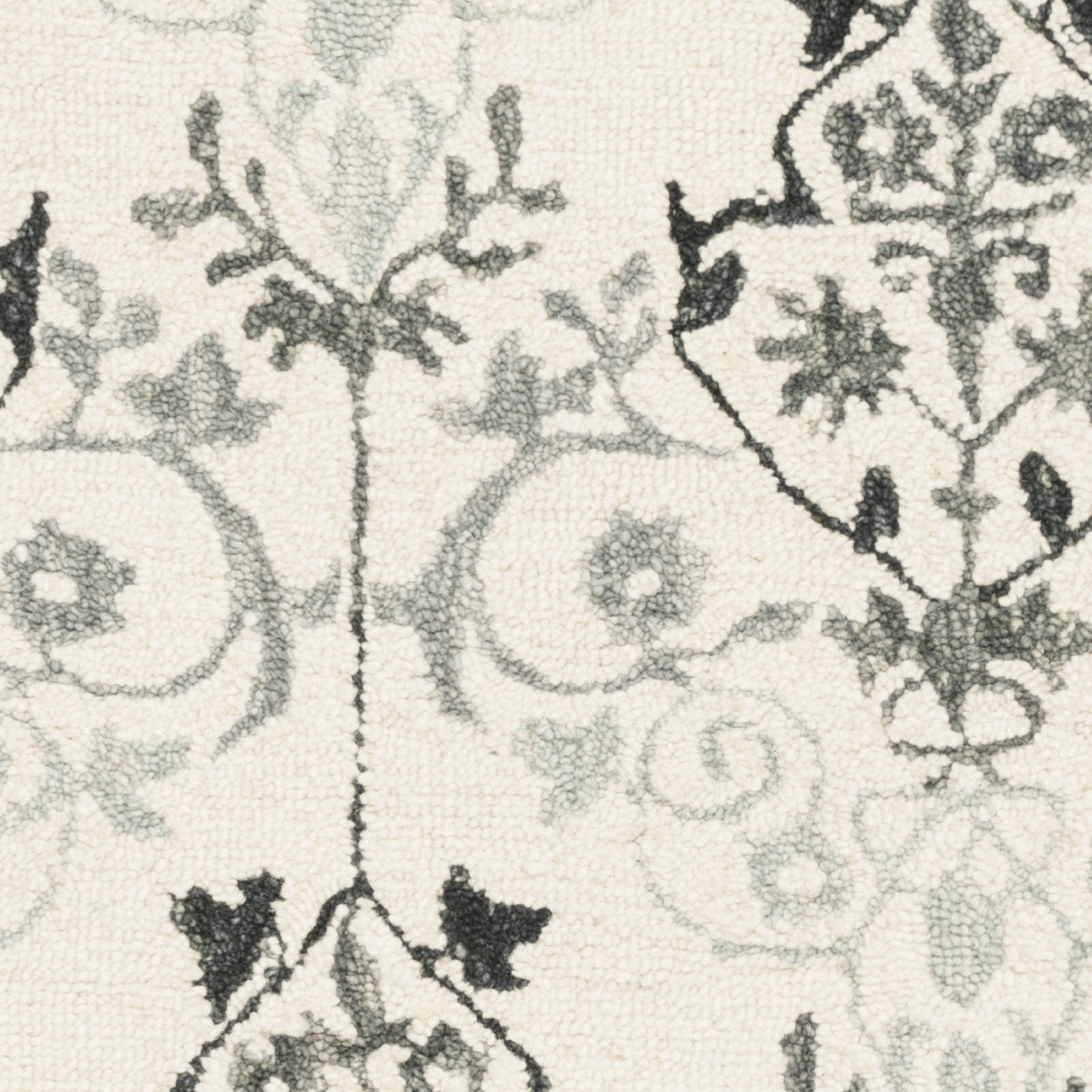 SAFAVIEH Suzani Sandra Geometric Wool Area Rug, Ivory/Grey, 3' x 5'