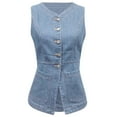 thumbnail image 6 of Women's Fashionable Casual Fitted Button Up Denim Vest plus Size Crop Denim Jacket Jean Crop Top Jacket Women's Cropped Jackets Embroide Denim Jacket Womens Western Jackets Bling Denim Jackets for, 6 of 6