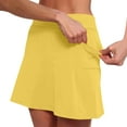 thumbnail image 2 of Stretchy Shorts Skorts for Women High Waisted Mid Waist Skort Active Skirt Trendy Casual Shorts with Pockets S-5XL, 2 of 7