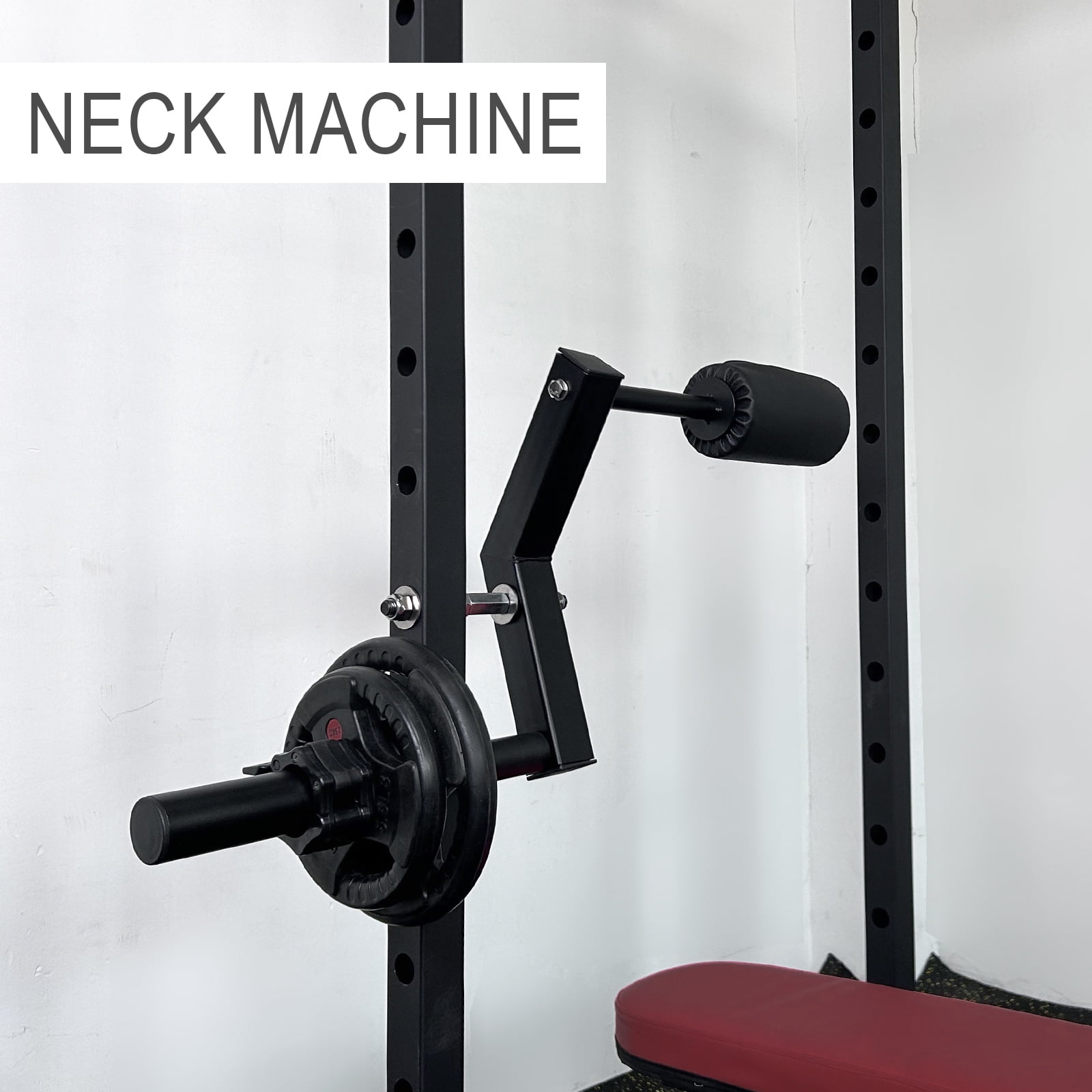 Upgraded Rack Mount Neck Traniner, Neck Machine for Neck Muscles Training, Neck Training Equipment Power Cage Attachment for Home Gym Fitness