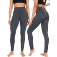 thumbnail image 4 of NELEUS Womens High Waist Running Workout Yoga Leggings with Pocket,Black+Gray+Navy Blue,US Size S, 4 of 12