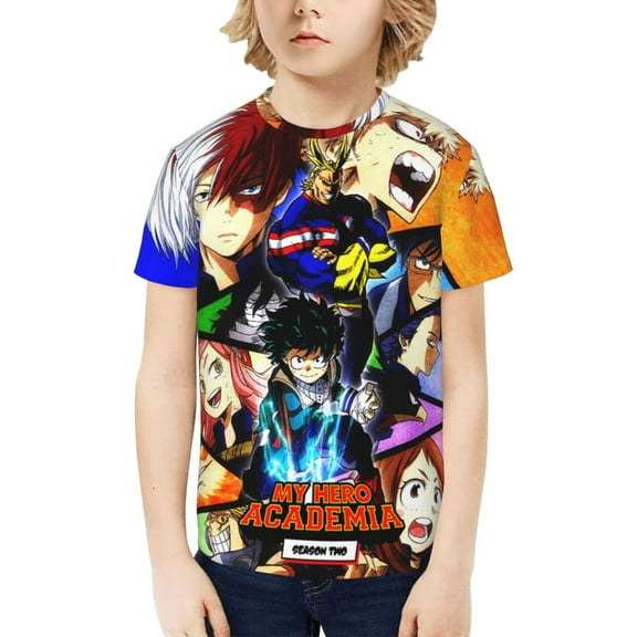 My Hero Academia Kids T-Shirt 3d Printed Graphic T-Shirts Boys And Girls Short Sleeve Shirts For Youth Kids X-Small