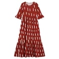 thumbnail image 4 of ITSAME Girls A-Line Dress Crew Neck 3/4 Sleeve Flowy Ruffle Summer Casual Fashion Printed Dress Red Size 12, 4 of 7