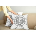 thumbnail image 3 of Ambesonne Octopus Throw Pillow Cover 2 Pack, Sketch Sailboat Wheel, 18", Black White, 3 of 6