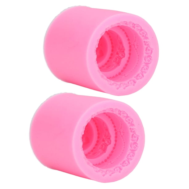 Moldes para fondant, 2 moldes para fondant, molde para pastel rosa, moldes para velas, alta capacidad Jadeshay A