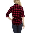 thumbnail image 4 of Matchstick Women Long Sleeve Flannel Plaid Checked Shirt (XS-XXL), 4 of 5