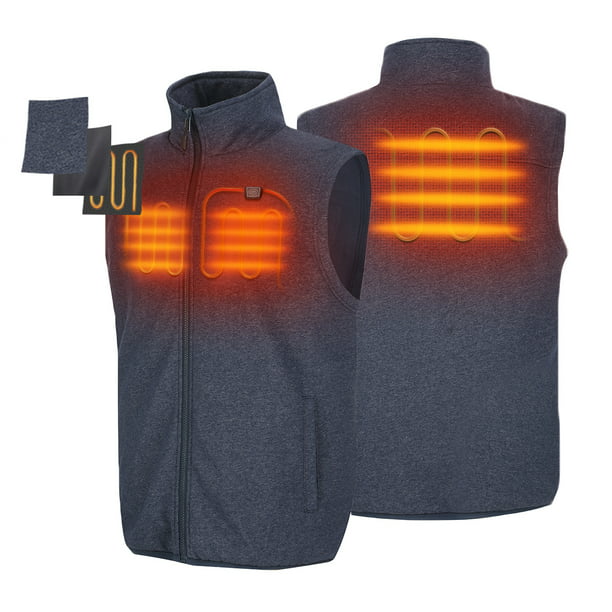 ORORO Men's Fleece Heated Vest with Battery Pack