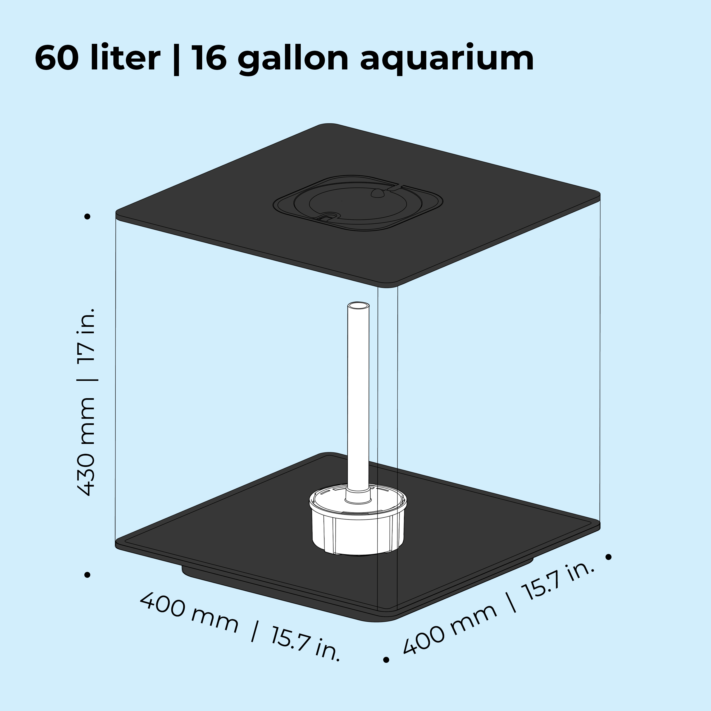 BiOrb CUBE 60 Aquarium With MCR Light - 16 Gallon, Black - Walmart.com