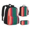 thumbnail image 2 of Naloa Vertical Stripes Print Large Capacity Backpack Lunch Bag Pencil Case Combination 3 Piece Set for Student, 2 of 8