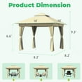 thumbnail image 2 of Mellcom 10'x10' Outdoor Gazebo, Double Roof Patio Gazebo with Mosquito Nettings and Privacy Screens,Kahaki, 2 of 8