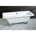 thumbnail image 5 of Aqua Eden VTSQ713218A1 71-Inch Acrylic Double Ended Clawfoot Tub (No Faucet Drillings), White/Polished Chrome, 5 of 5