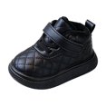 thumbnail image 2 of Kids Sneakers, Shoes for Kids, Kids Boots, Kids Shoes, Girls Boots Toddlers Kids Fashion Leather Lace-Up Booties 2026 Fall Winter Comfortable Soft Ankle Snow Boots, Black US-1.5C/EU-17, 2 of 5