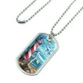 thumbnail image 2 of Lighthouse Seashore Ocean Beach Seagulls Sailboat Military Dog Tag Pendant Necklace with Chain, 2 of 5