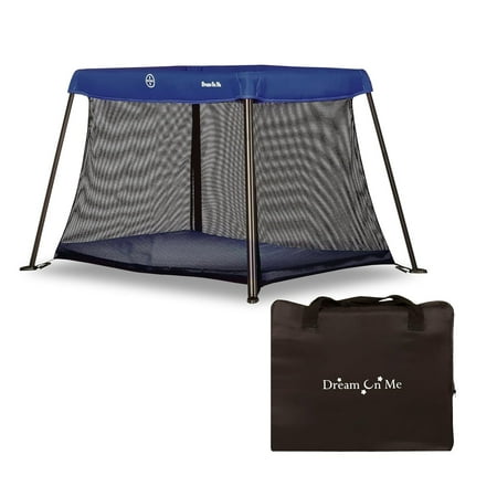 UPC: 0811048031235 | Dream On Me Travel Light Playard in Blue Lightweight Portable and Easy to Carry Baby Playard Indoor and Outdoor – With a Soft and Comfortable Mattress Pad Blue Playard