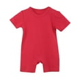 thumbnail image 2 of Kctiaxy Toddler Romper Baby Girl Colthes Short Sleeve Round Neck Cotton T-Shirt Jumpsuits Solid Color Summer Causal Cute Onesie Outfits 0-24 Monthss, 2 of 6