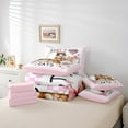 thumbnail image 4 of Cat Full Bed in a Bag 7 Piece Cute Cartoon Cat Print Bedding Sets for Cat Lovers Comforter Set with Sheets Funny Cute Cats Bed Set Kawaii Cat Themed Sheets, 4 of 5