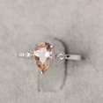 thumbnail image 2 of HeartsAndYou 1.6ct Natural Morganite Diamond Ring Milgrain Trilogy 100% 14k SOLID White Gold, 2 of 8
