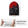 thumbnail image 2 of Lsque Black Dog Red Background Pattern Knitted Beanie, Unisex Winter Hat, Knit Hat Winter Beanies Thick Fisherman Beanies Cuffed Plain Skull Caps, 2 of 6