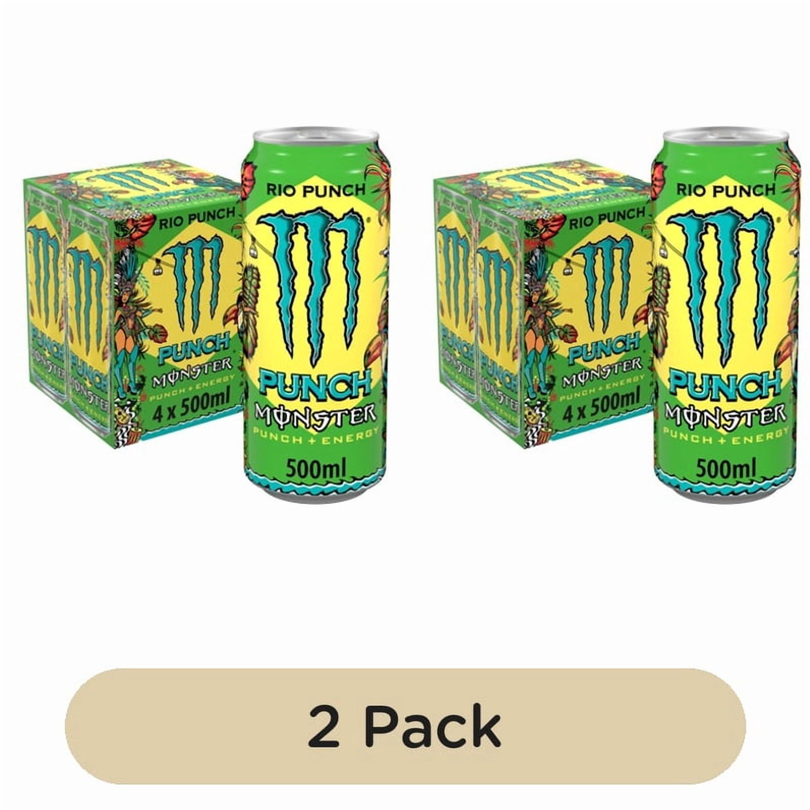 Monster Energy Drink Rio Punch 4 x 500ml, British Import (Pack of 2)