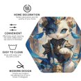thumbnail image 3 of Yiaed Exotic Blue Cat Print Leather Coasters for Drinks - Cup Coasters Coffee Table Kitchen Table Bar, Home & Office Gifts Handmade Drink Coasters-Hexagon, 3 of 6